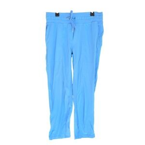 Lululemon Dance Studio Blue Athletic Crop Pants Mid Rise Size 6 Drawstring Waist